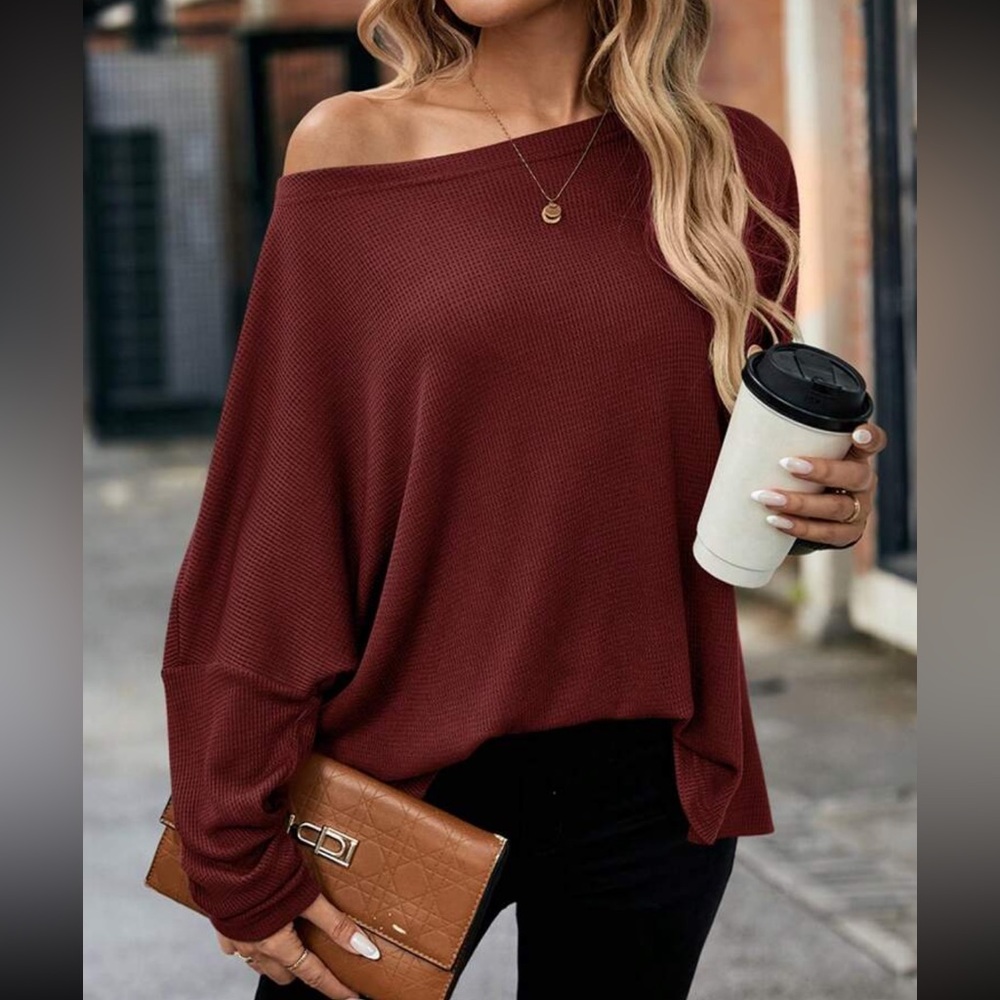 Chic Off-Shoulder Maroon Blouse